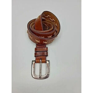 GAP Brown Leather Belt Men's Size 32 Twine Accents